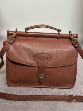 Jack George’s Brown Genuine Leather Top-Handle Satchel Crossbody GUC